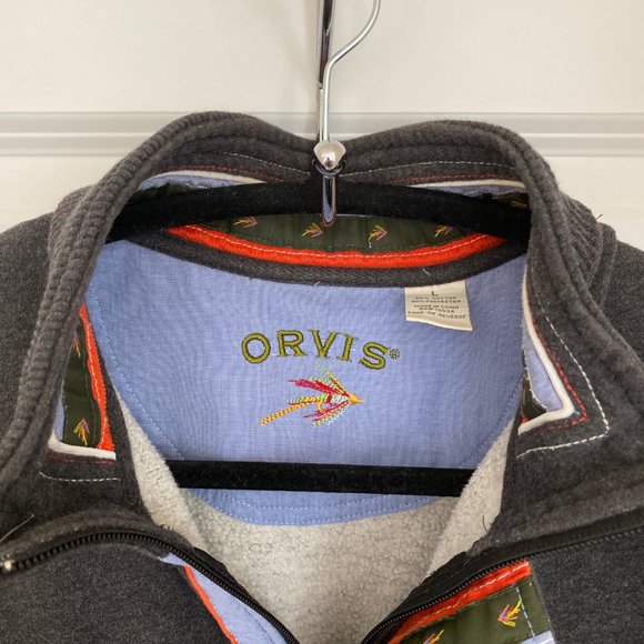Orvis Gray Zip Up Sweater - Picture 2 of 3